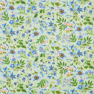 Something Blue - Small Floral Green Multi Yardage