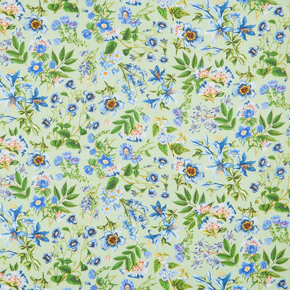 Something Blue - Small Floral Green Multi Yardage