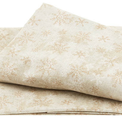 Let It Snow Flannel - Tossed Snowflakes Cream 2 Yard Cut