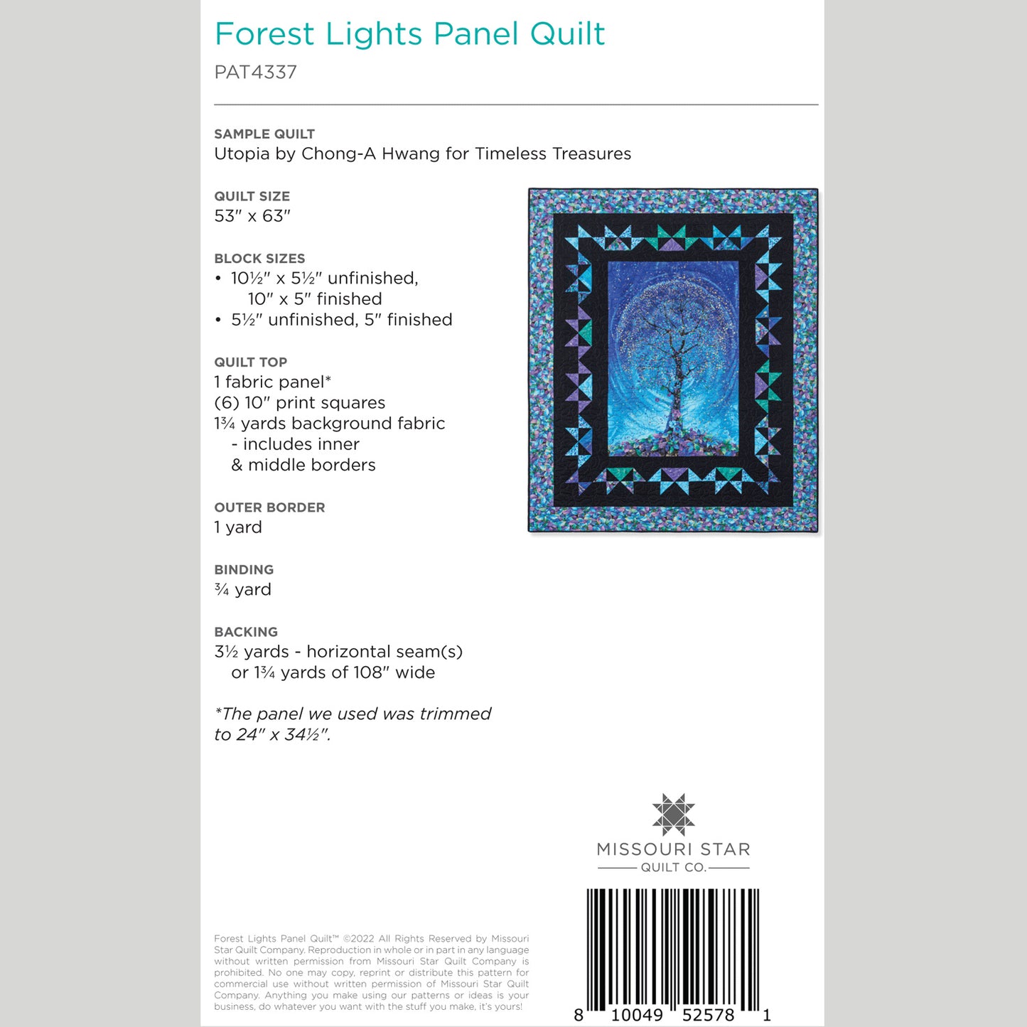 Digital Download - Forest Lights Panel Quilt Pattern by Missouri Star Alternative View #1