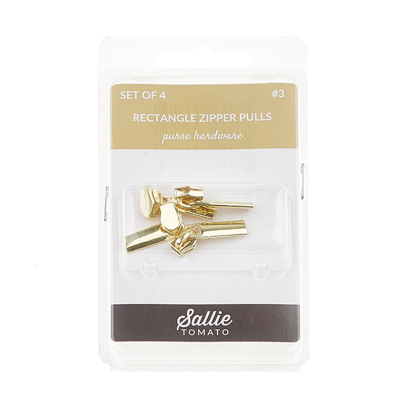 Sallie Tomato #3 Rectangle Zipper Pulls - Set of Four Gold Alternative View #1