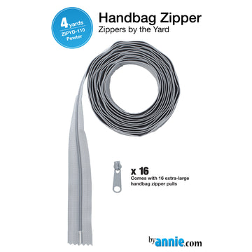 ByAnnie Zippers by the Yard - 4 yards Pewter Primary Image