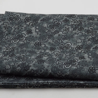 Isadora - Tonal Floral Charcoal 108" Wide 3 Yard Cut