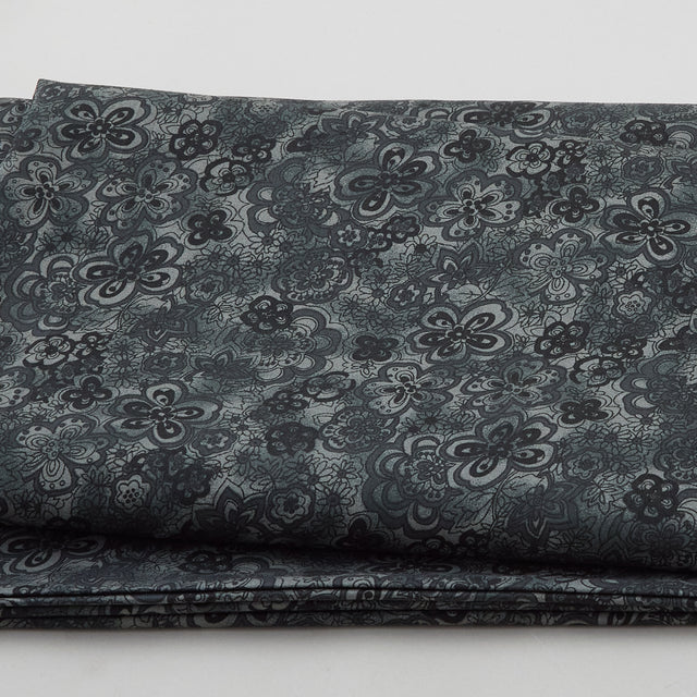 Isadora - Tonal Floral Charcoal 108" Wide 3 Yard Cut Primary Image