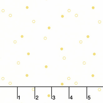 Daisy Fields - Scattered Hexies Sanddollar Metallic Yardage