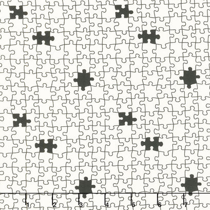 ABC XYZ - Puzzled Cream Black Yardage