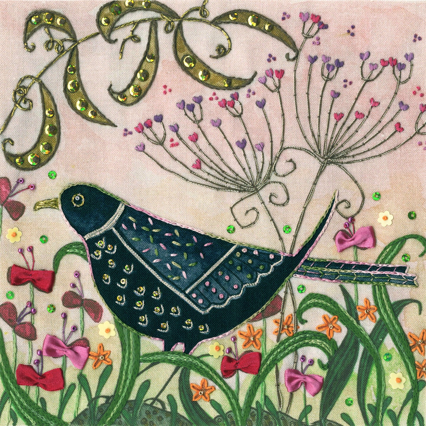 Flights of Fancy Blackbird Embroidery Kit Primary Image