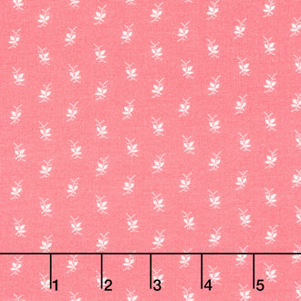 Franny’s Flowers - Mini Leaves Dark Pink Yardage