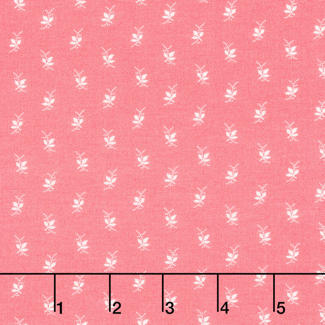 Franny’s Flowers - Mini Leaves Dark Pink Yardage Primary Image