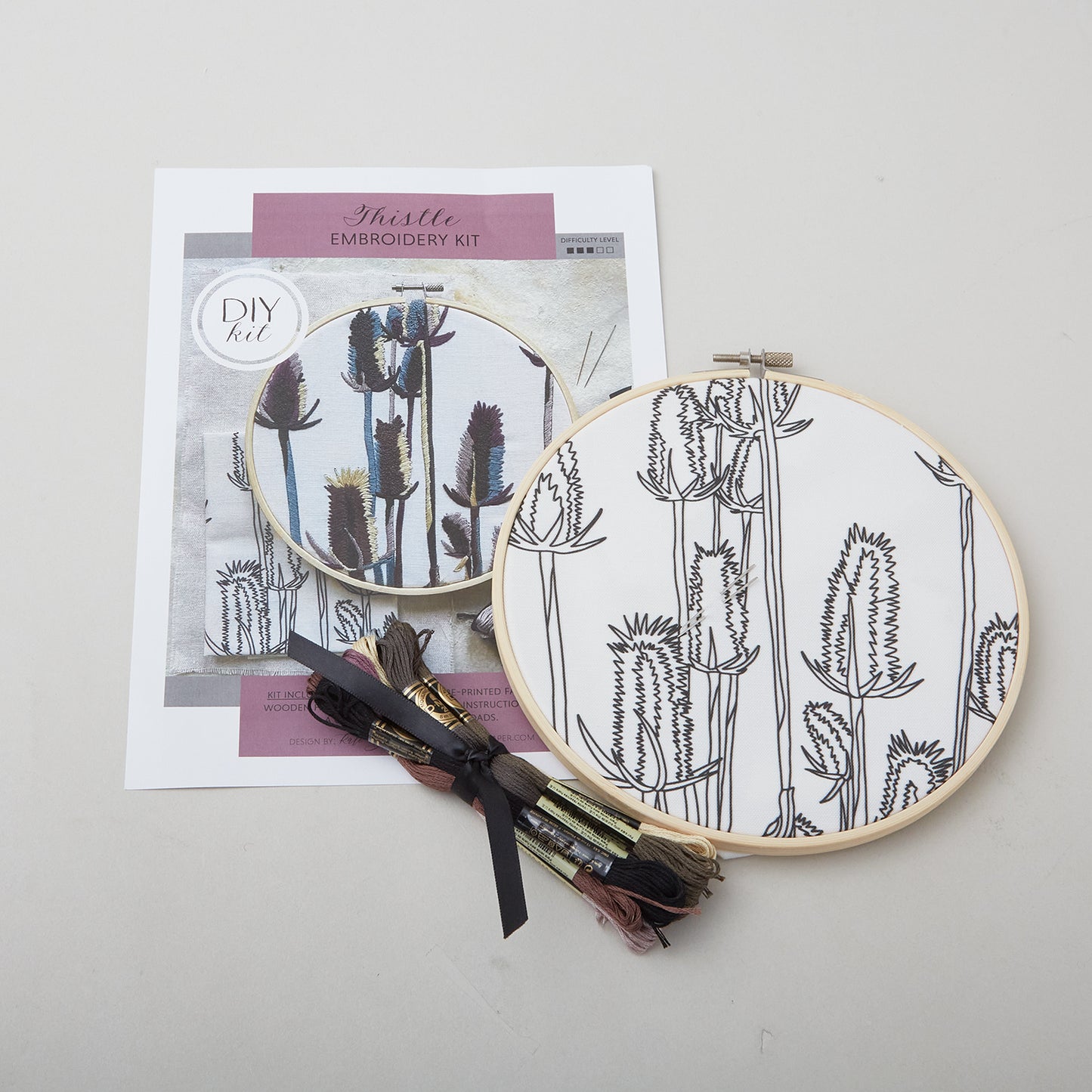 Thistle Botanical Embroidery Kit Alternative View #1