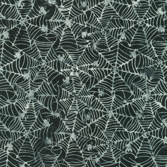 Hocus Pocus Batiks - Webs Black Slate Yardage