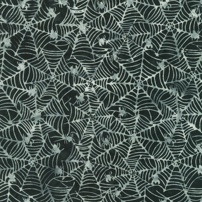 Hocus Pocus Batiks - Webs Black Slate Yardage