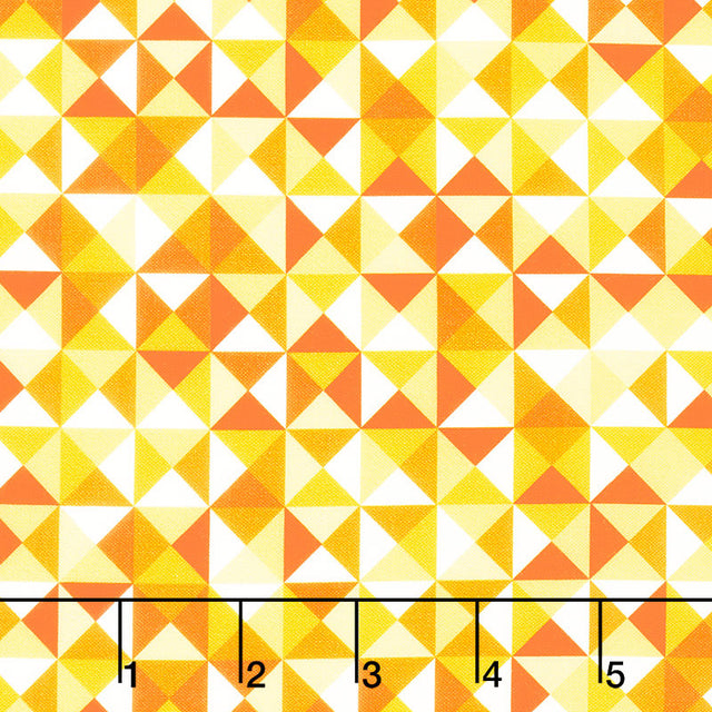 Quilt Town - Quilt Triangles Orange Yellow Yardage Primary Image