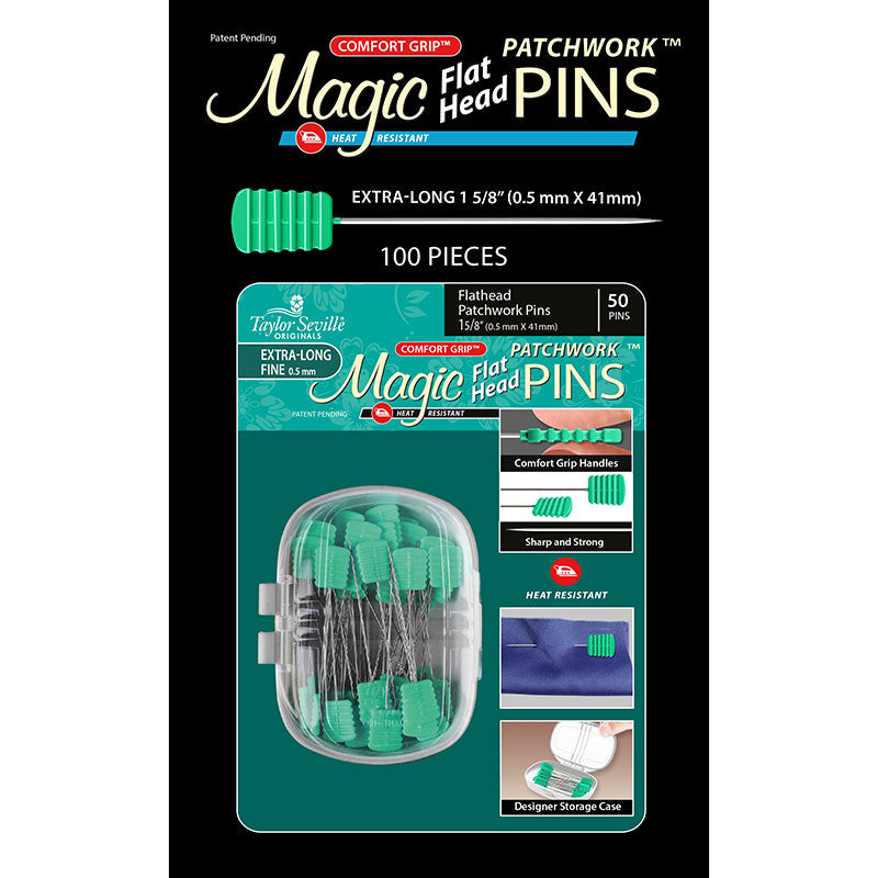 Magic Pins™ Flathead Patchwork Extra Long Fine Pins - 100 count Alternative View #3