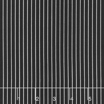 Black Tie - Pinstripes Black Yardage