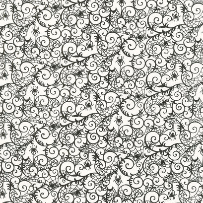Ghostly Greetings - Web Lace Bone White Yardage