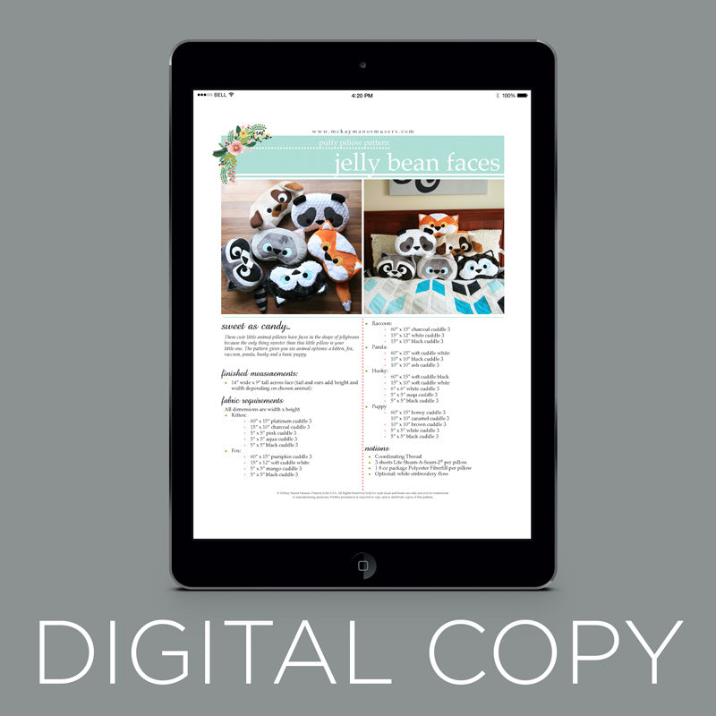 Digital Download - Jelly Bean Faces Pillow Pattern Primary Image