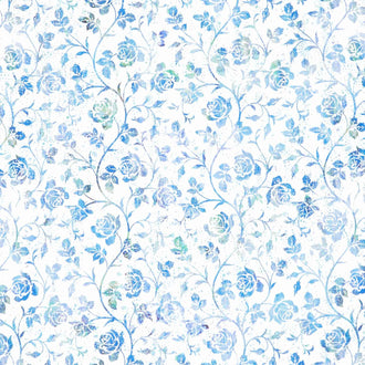 Halcyon II - Roses Blue Yardage