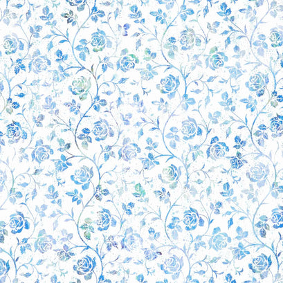 Halcyon II - Roses Blue Yardage