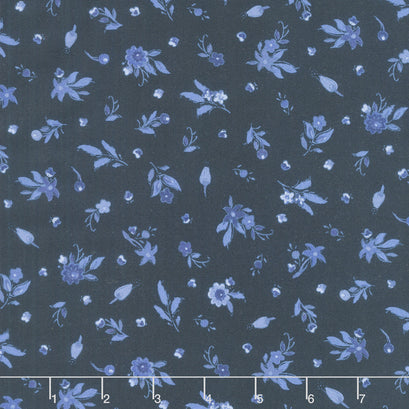French Quarter - Small Floral Dark Blue Yardage
