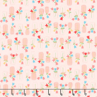 Forget-Me-Not - Flower Jars Soft Pink Yardage