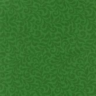 Cardinal Christmas - Scroll Green Yardage
