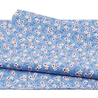 Nana Mae Four - Small White Flower Blue 2 Yard Cut