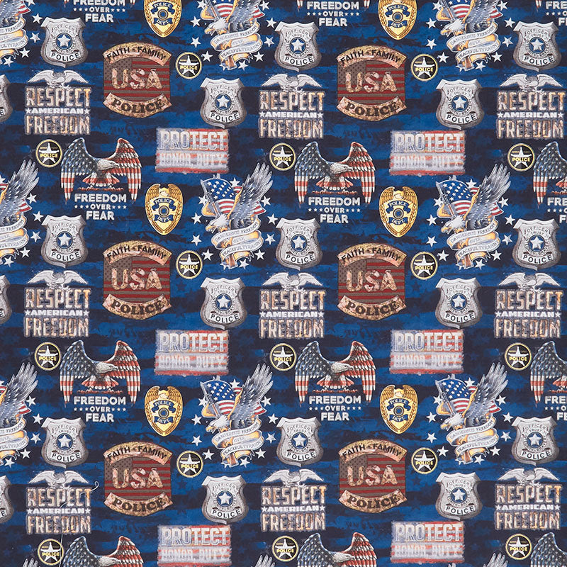 Service & Rescue - Police Camo Flag Multi Yardage Primary Image