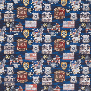 Service & Rescue - Police Camo Flag Multi Yardage Primary Image