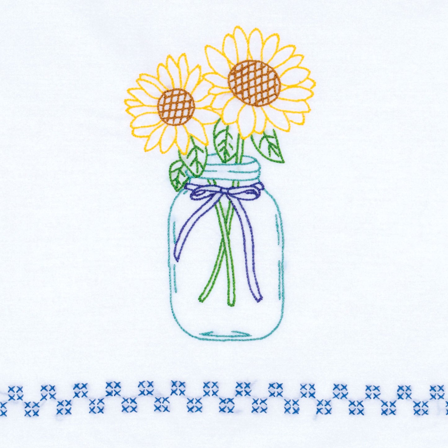 Sunflowers Embroidery Hand Towel Set Alternative View #1