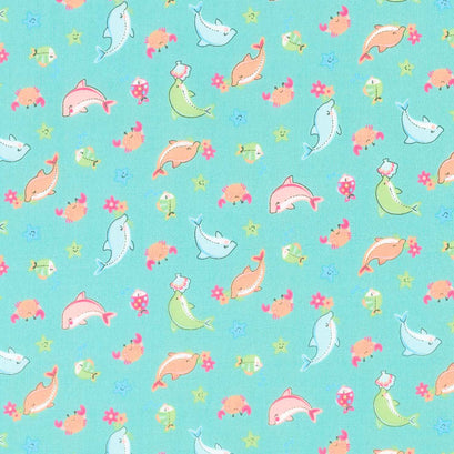 Mer-Mazing - Sea Creatures Green Yardage