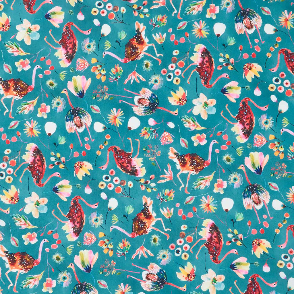 Flora and Fun - Ostrich Teal Yardage Primary Image