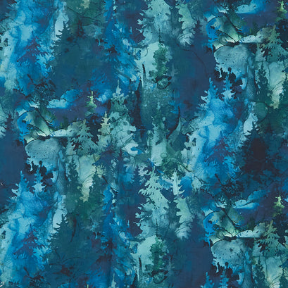 Northern Peaks - Trees Blue Yardage