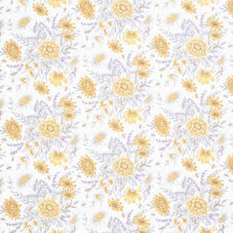 Honey and Lavender - Floral All Over Milk Yardage