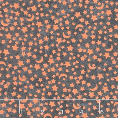All Hallows Eve - Moon and Stars Black Yardage