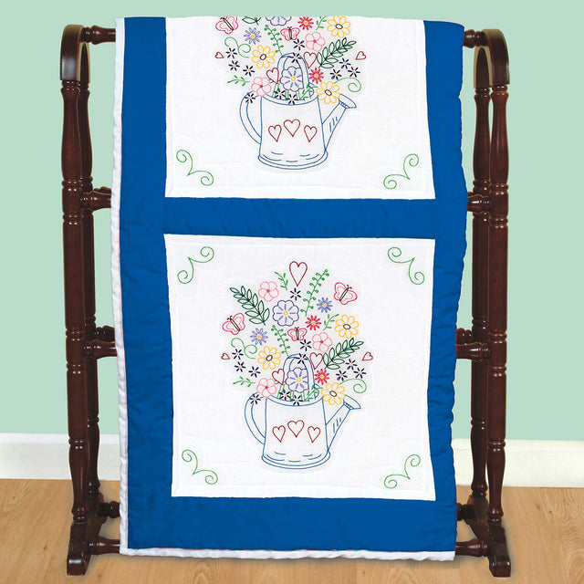 Watering Can 18" Embroidery Quilt Blocks Set Primary Image