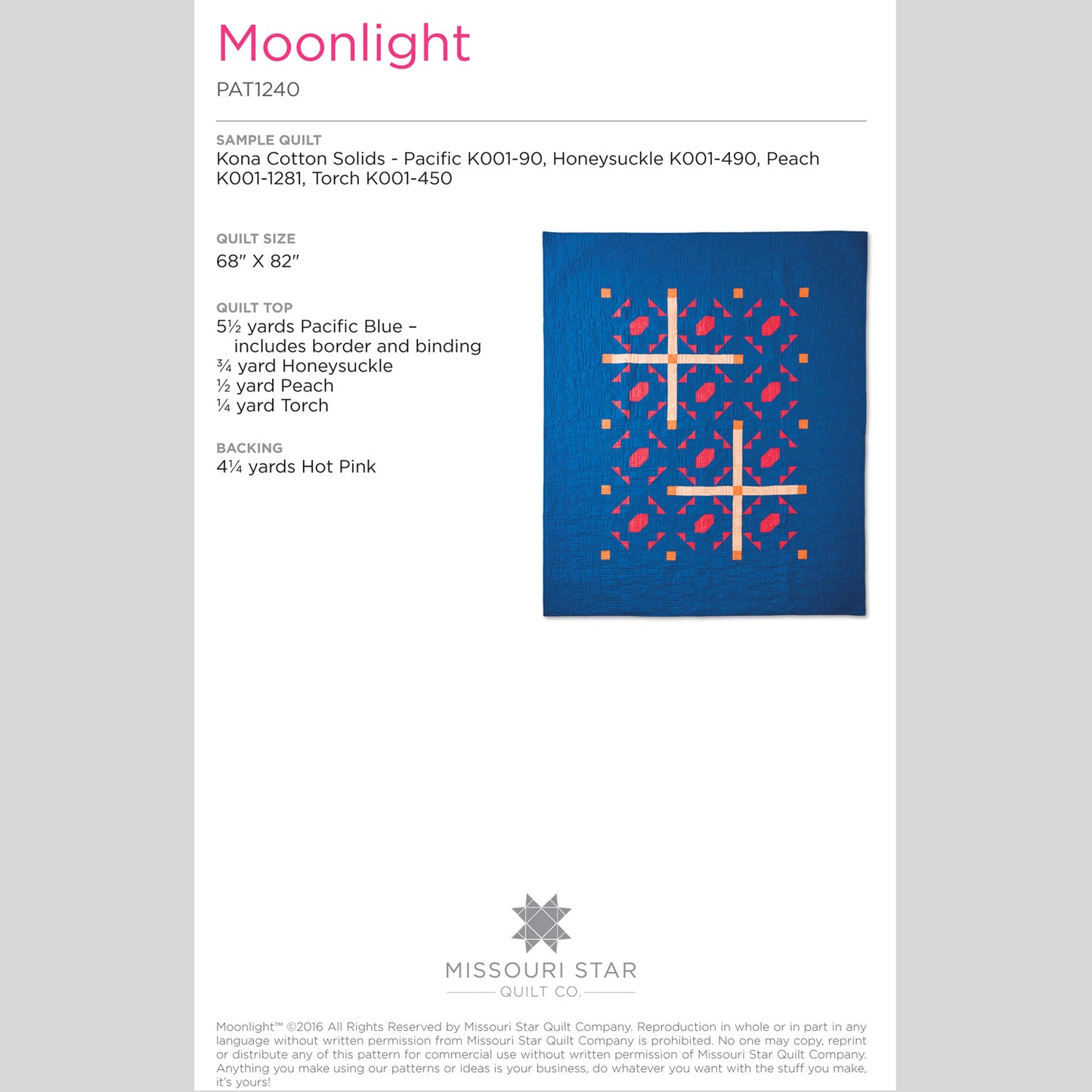 Digital Download - Moonlight Quilt Pattern by Missouri Star Alternative View #1