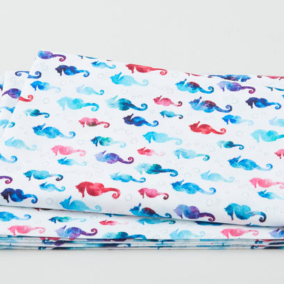 Fanciful Sea Life - Deep Dive White 2 Yard Cut