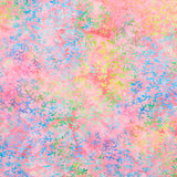Pin Dot Floral Batiks - Sprig Pink Bubblegum Yardage Primary Image