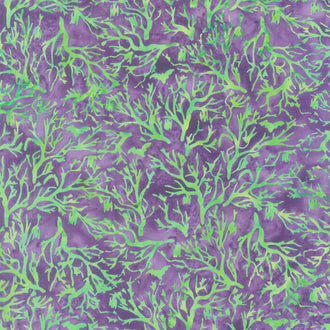 Hocus Pocus Batiks - Bats and Branch Purple Yardage