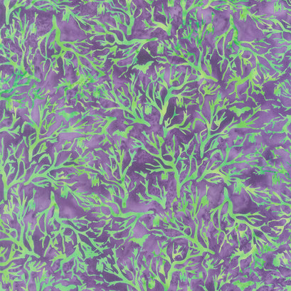 Hocus Pocus Batiks - Bats and Branch Purple Yardage