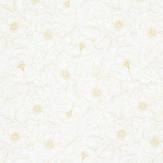 Moonlit Garden - Sketchy Blooms Golden Yardage