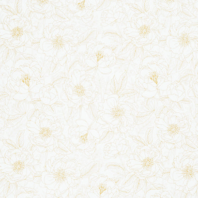 Moonlit Garden - Sketchy Blooms Golden Yardage