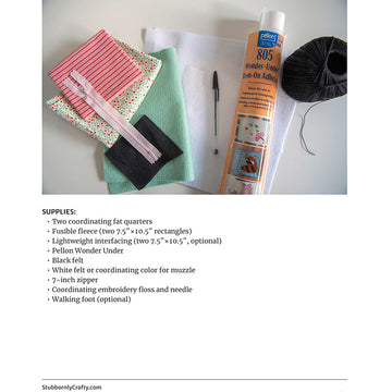 Digital Download - Dog Zippy Critter Pouch Pattern Alternative View #3