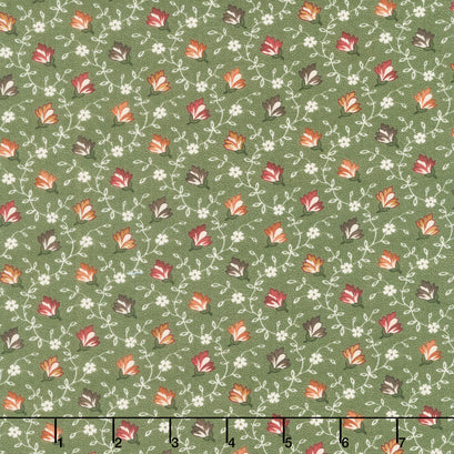 Fluttering Leaves - Late Bloomers Evergreen Yardage