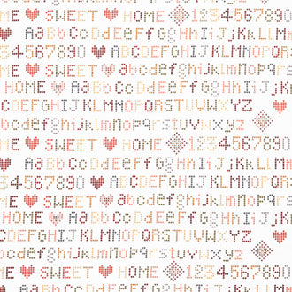 Home Sweet Home - Alphabet Cream Yardage