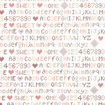 Home Sweet Home - Alphabet Cream Yardage