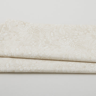 Cream & Sugar XI - Floral Collage Beige 2 Yard Cut