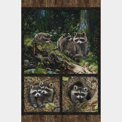 Naturescapes - Little Rascals Brown Multi Panel