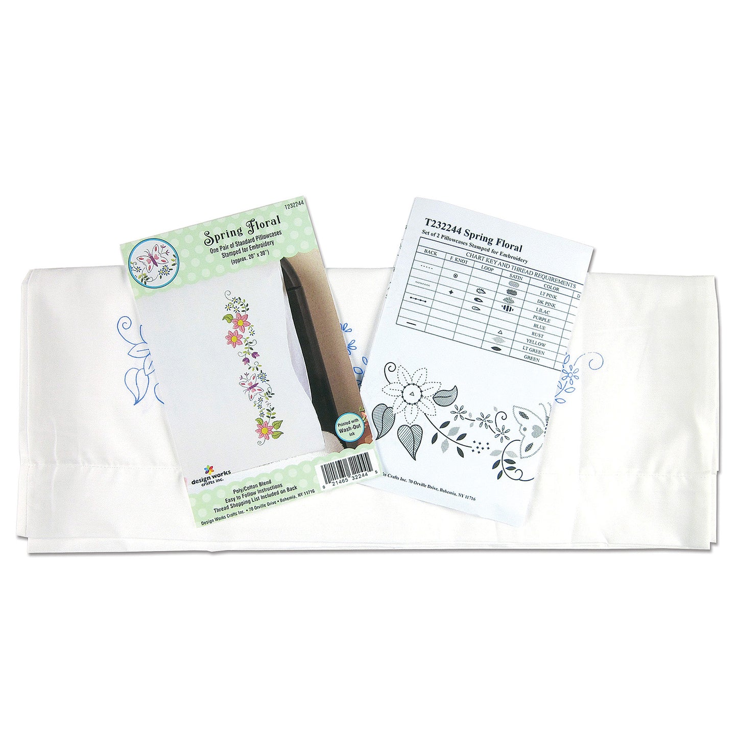 Spring Floral Embroidery Pillowcase Set Alternative View #1